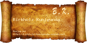 Birkholz Kunigunda névjegykártya